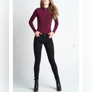 Tummie Madelyn Mock Neck Long Sleeve Shaping Bodysuit - Outlast® in Wine Color